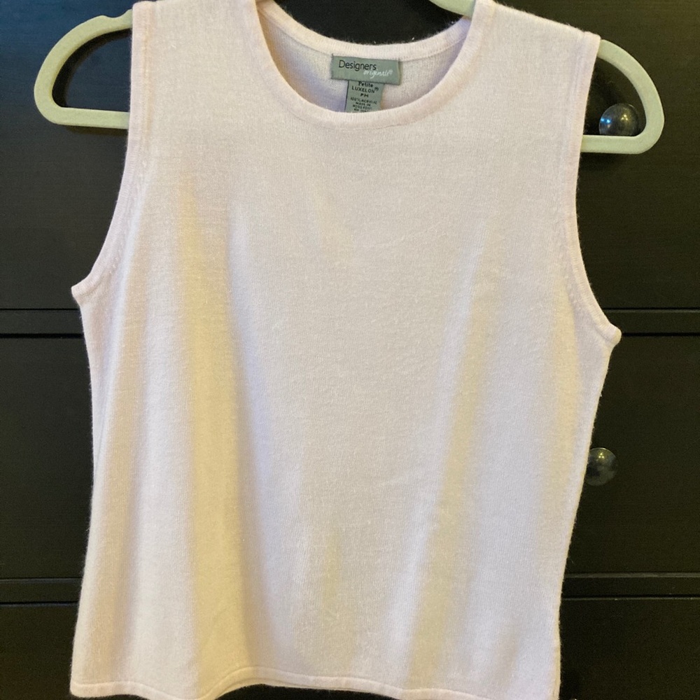 Pale pink Angora like tank Petite Medium